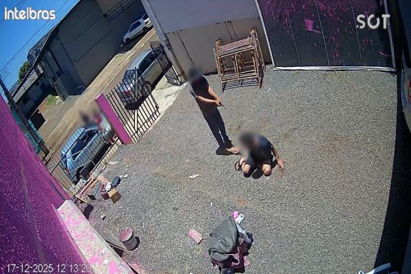 Imagem referente a notícia: Câmera registra homicídio em Três Barras do Paraná; suspeito é ex-sogro da vítima