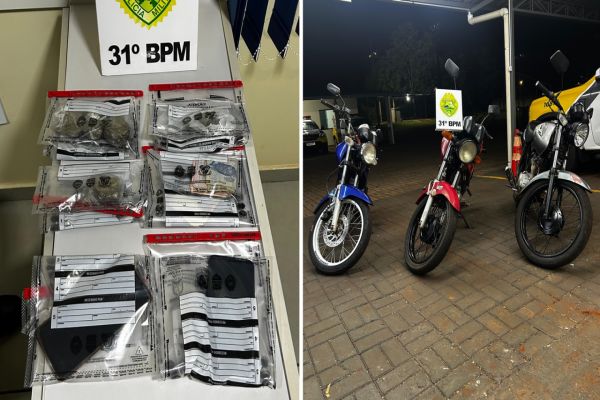 Polícia Militar apreende drogas, veículos e encaminha quatro envolvidos após abordagem no Centro de Corbélia