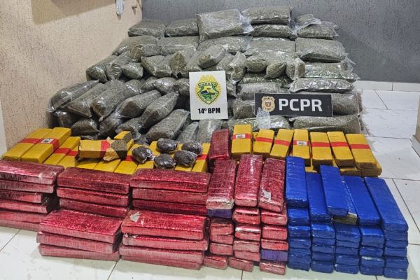 Operação conjunta da Polícia Civil e da Polícia Militar apreende quase 300 quilos de drogas na região de Céu Azul