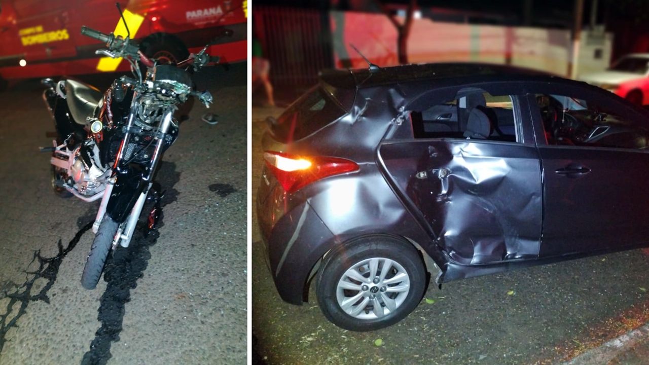 Motociclista é flagrado embriagado após acidente entre carro e moto no Bairro Paulo Godoy