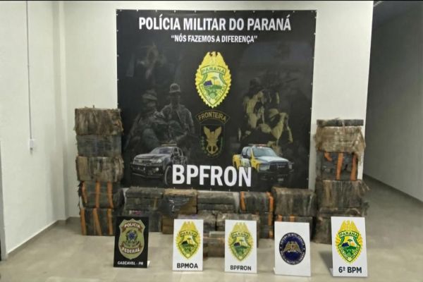Polícia Militar apreende 725 quilos de maconha e recupera veículo furtado em Vera Cruz do Oeste