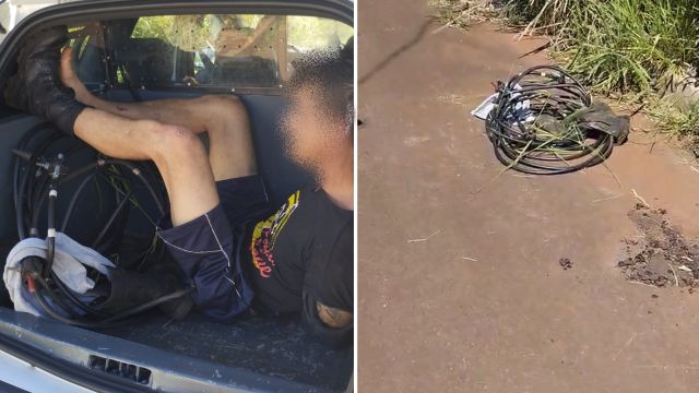 Homem é detido por trabalhadores após tentativa de furto de fios em obra no bairro Santo Inácio