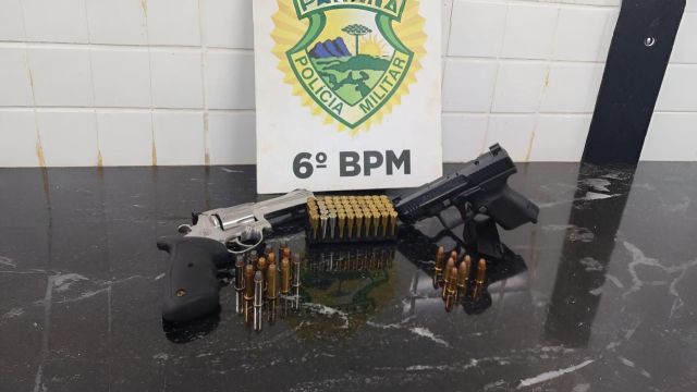 Patrulhamento no bairro Guarujá termina com apreensão de armas de fogo em Cascavel