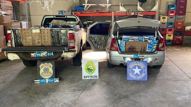 Imagem referente a notícia: Operação integrada apreende 2,5 mil pacotes de cigarros contrabandeados em Três Barras do Paraná
