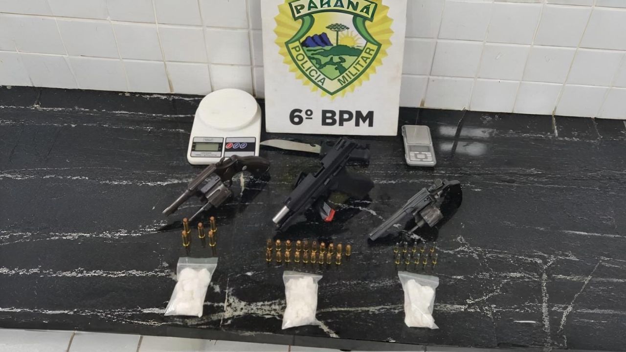 Operação do Pelotão de Choque resulta na apreensão de armas e cocaína no centro de Ibema