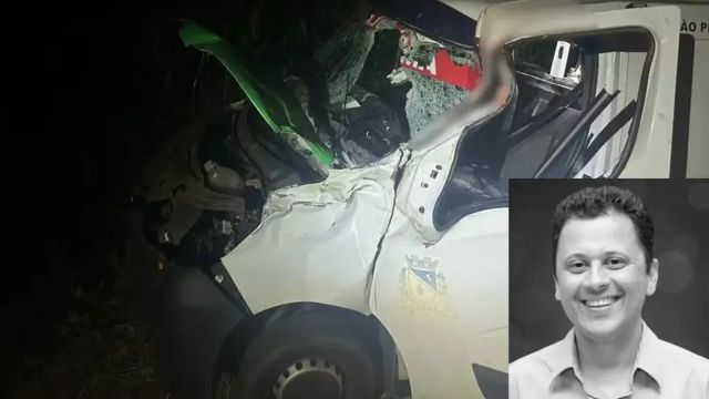 Imagem referente a notícia: Ambulância atinge novilha arremessada na pista e motorista morre em Ivaté