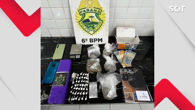 PM apreende mais de 1 kg de drogas e dinheiro em residência no Bairro Cascavel Velho