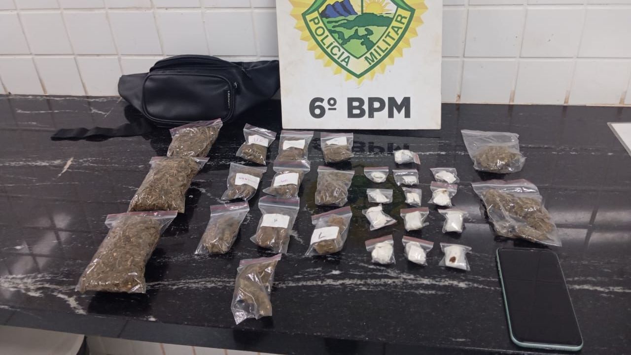 Polícia Militar prende motociclista por tráfico de drogas no Bairro Florais do Paraná