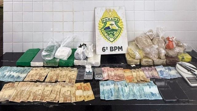 Casal é preso com cerca de 18 kg de drogas após abordagem do Choque no Loteamento Barcelona