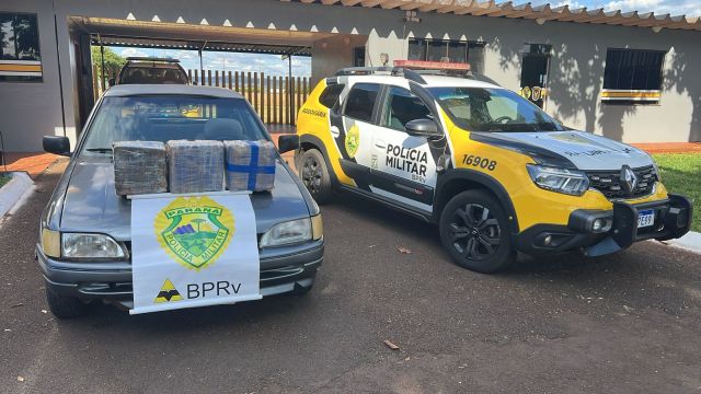 Abordagem na PR-488 termina com apreensão de 30 kg de maconha e prisão de motorista