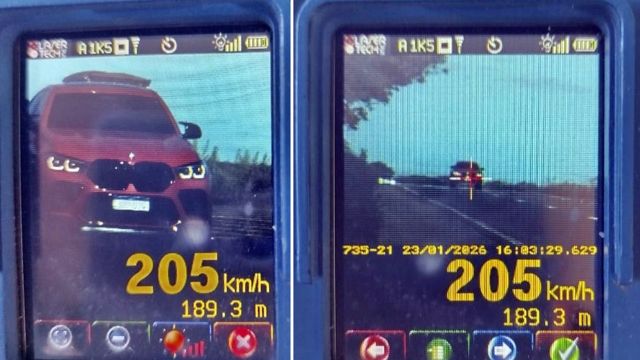 BMW é flagrada a 205 km/h na BR-163 em Cascavel e PRF alerta para riscos do excesso de velocidade
