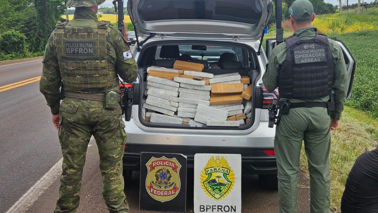 FICCO/PR apreende quase 670 kg de drogas em Céu Azul e recupera veículo roubado na BR-277