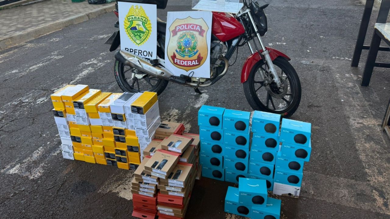 Moto Frete: Ação integrada apreende eletrônicos descaminhados em hotel de Foz do Iguaçu