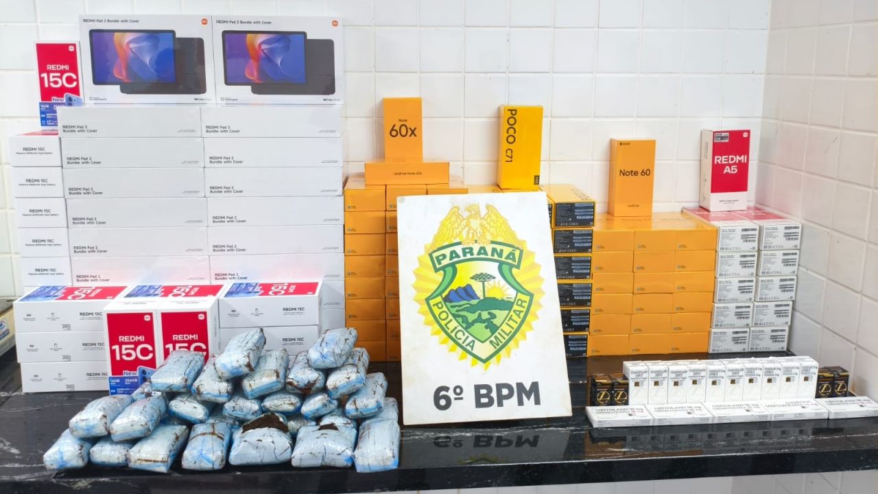 Mulher é presa com 6,2 kg de haxixe e carga ilegal avaliada em R$ 500 mil em Cascavel