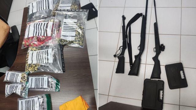 Imagem referente a notícia: Polícia Militar age rápido e prende autor de feminicídio no Loteamento Belmonte e apreende arsenal de armas