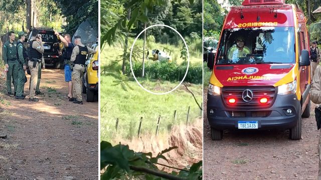 Imagem referente a notícia: Confronto em Matelândia termina com dois mortos, apreensão de 3 toneladas e queda de helicóptero da PM