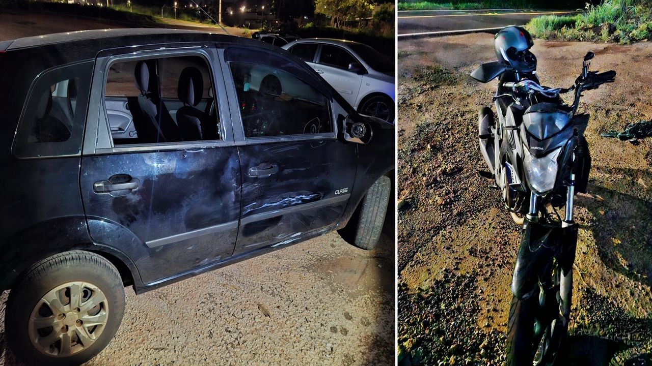 Motociclista fica ferido após colisão com carro na PR-316 em Toledo