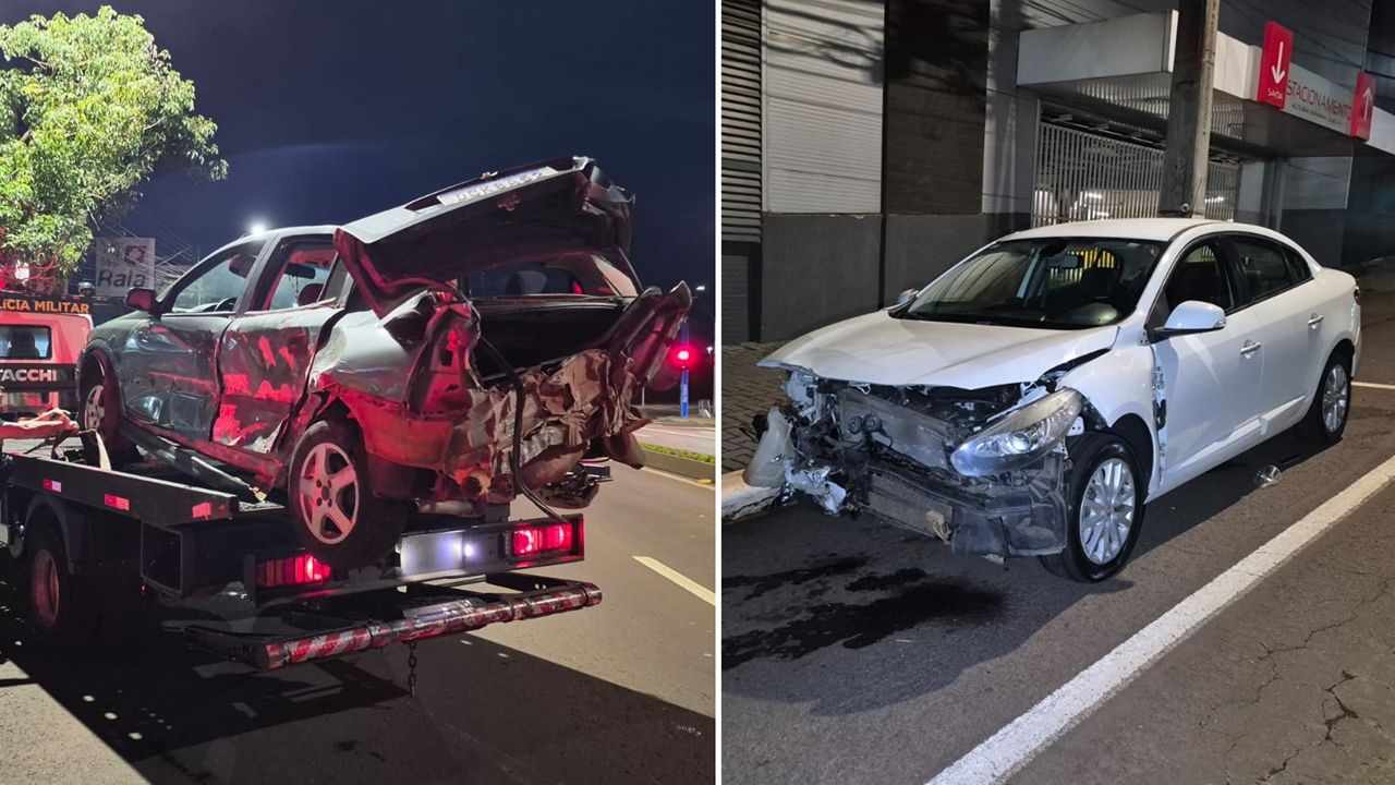 Avanço de sinal e álcool ao volante causam grave acidente na Avenida Carlos Gomes em Cascavel