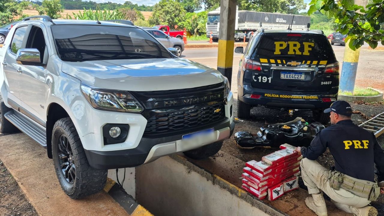 PRF apreende 46,5 kg de cocaína escondidos no tanque de veículo na BR-277 em São Miguel do Iguaçu