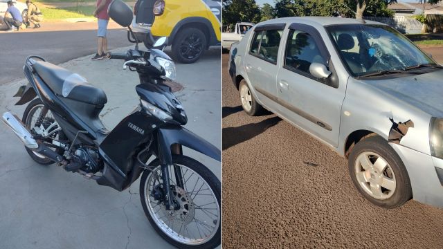 Acidente entre carro e motoneta mobiliza socorro na Rua Olindo Períolo em Cascavel