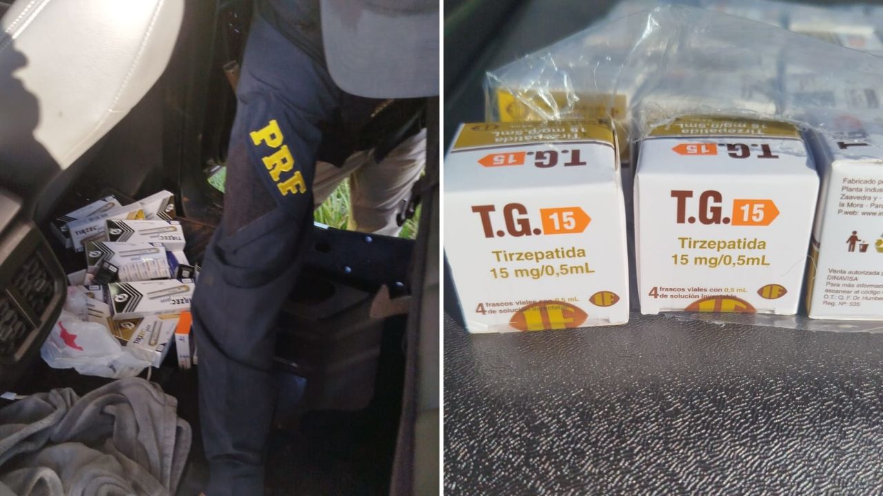 PRF encontra quase 300 medicamentos para emagrecimento escondidos em caminhonete na BR-369, em Cascavel