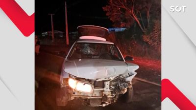 Imagem referente a notícia: Colisão frontal termina com prisões, feridos leves e arma escondida às margens da rodovia PR-456, entre Palmital e Laranjal,