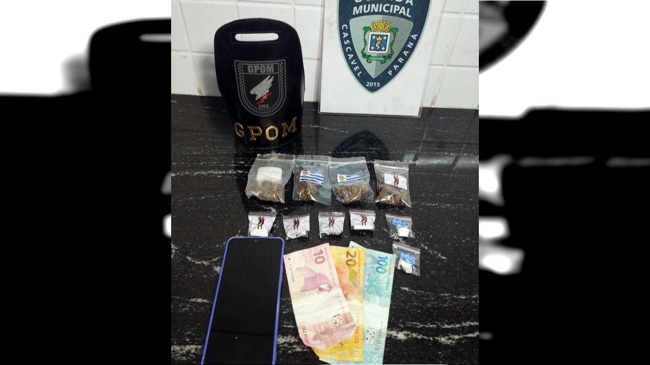 GPOM fecha cerco ao tráfico delivery e prende motociclista com drogas prontas para venda em Cascavel