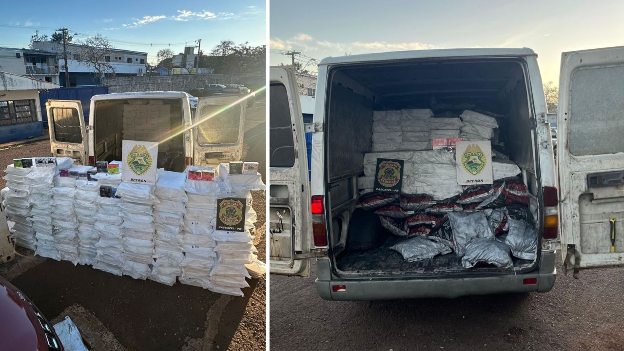 Van é interceptada na BR-277 e polícia descobre carga milionária de cigarros eletrônicos contrabandeados