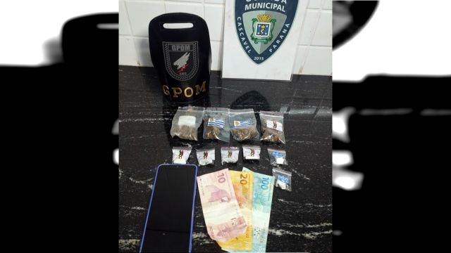 GPOM fecha cerco ao tráfico delivery e prende motociclista com drogas prontas para venda em Cascavel