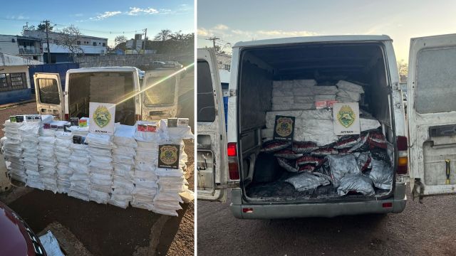 Van é interceptada na BR-277 e polícia descobre carga milionária de cigarros eletrônicos contrabandeados