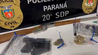 Imagem referente a notícia: Caso Abacate: Polícia apreende armas e celulares em nova fase da investigação sobre morte de cachorro comunitário em Toledo