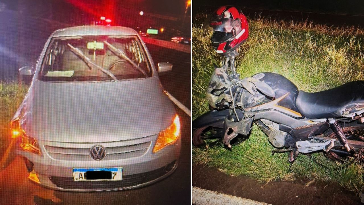 Motociclista fica ferido após colisão traseira na PRC-467 em Cascavel; motorista recusa bafômetro