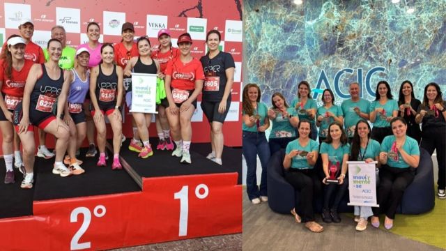 Imagem referente a notícia: Movimente-Se transforma rotina da Acic e leva colaboradoras ao pódio em corrida na Avenida Brasil