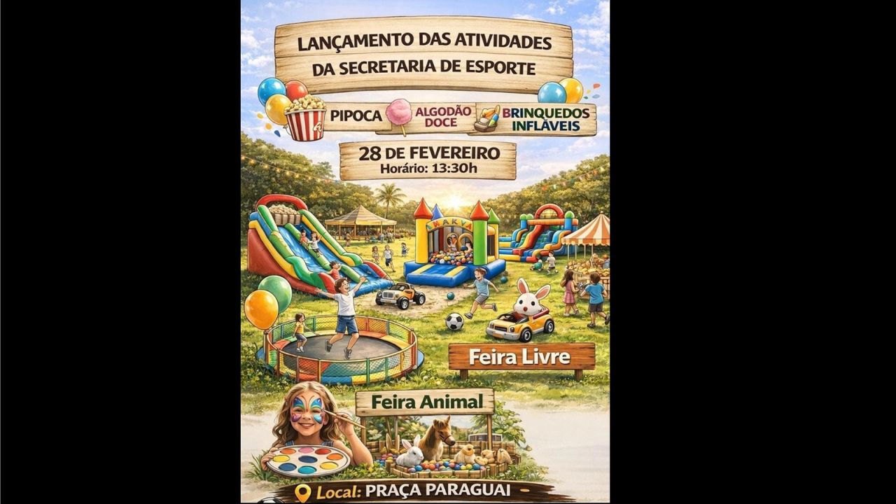Secretaria de Esporte lança atividades com programação especial neste sábado na Praça Paraguai em Corbélia
