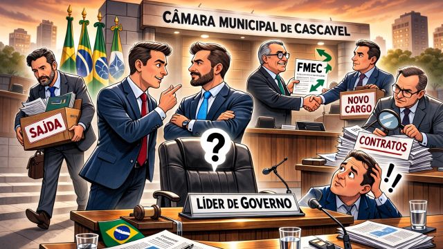 Imagem referente a notícia: Contra-Ponto SOT: Mudança no comando da Câmara de Cascavel expõe disputa interna e redesenha forças no governo