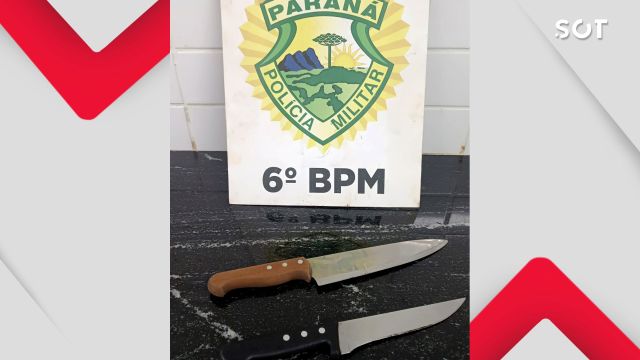 Imagem referente a notícia: Homem é preso após ameaçar matar companheira com faca no Bairro Alto Alegre