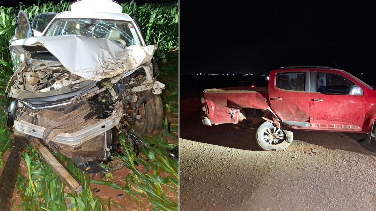 Violenta colisão de trânsito entre carros na PR-182 deixa cinco feridos em Palotina