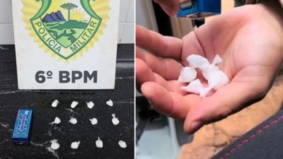 Imagem referente a notícia: Cocaína escondida em coluna de carro é descoberta após nova abordagem da ROCAM em Cascavel