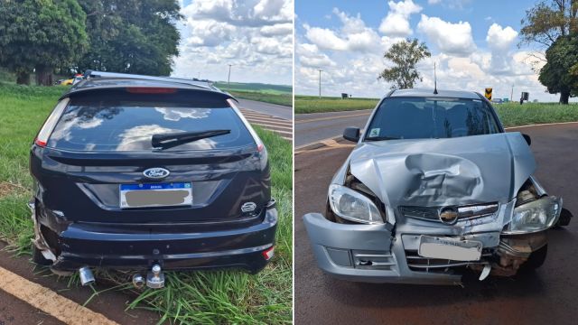 Imagem referente a notícia: Três pessoas ficam feridas em forte colisão na PR-182 em Toledo