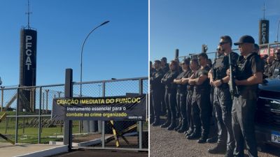 Imagem referente a notícia: Policiais penais federais de Catanduvas paralisam atividades e pressionam governo por fundo contra facções criminosas