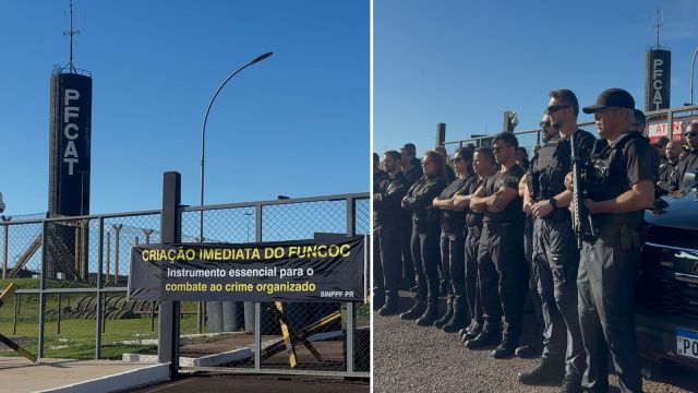 Imagem referente a notícia: Policiais penais federais de Catanduvas paralisam atividades e pressionam governo por fundo contra facções criminosas