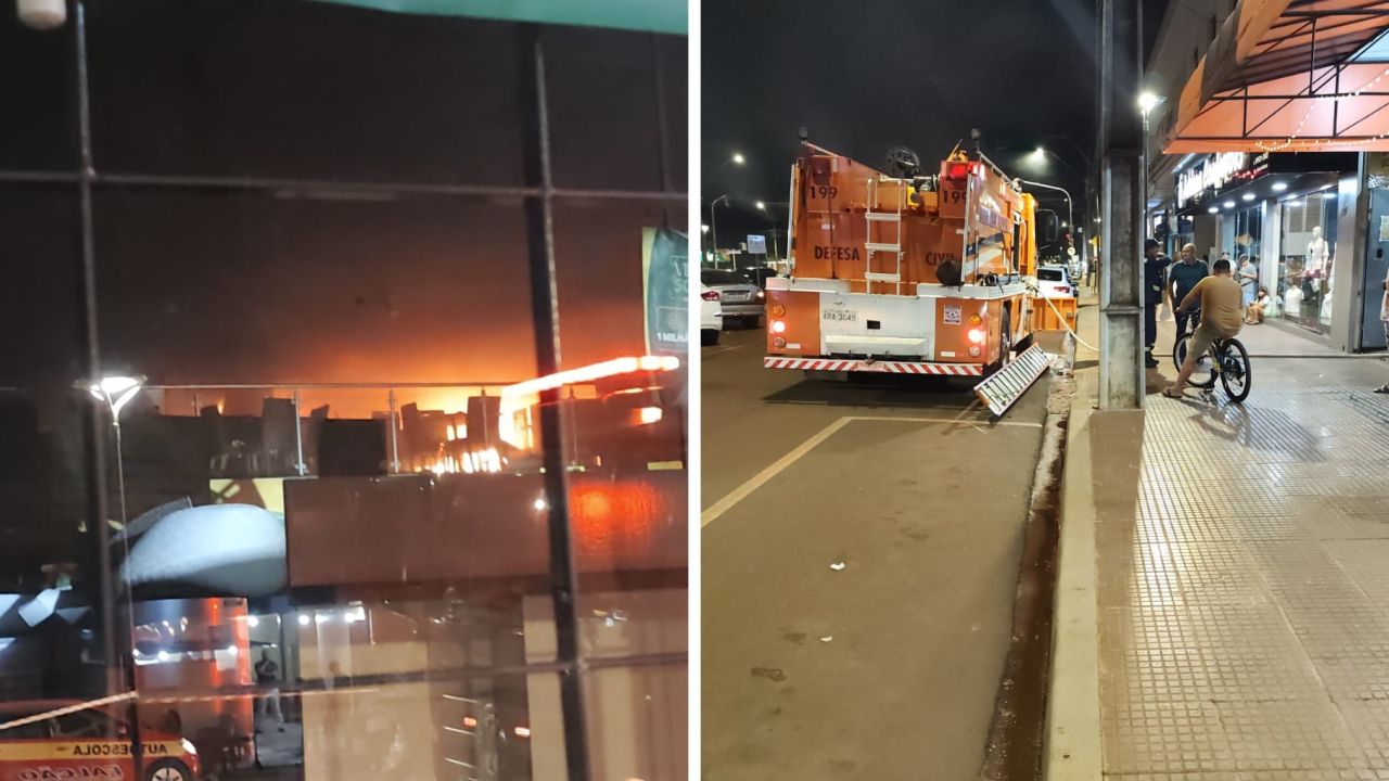 Incêndio em loja Quero-Quero assusta moradores e mobiliza Defesa Civil no centro de Ubiratã