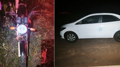 Imagem referente a notícia: Motociclista de 58 anos fica ferido após colisão lateral com carro na PR-239 em Nova Cantu