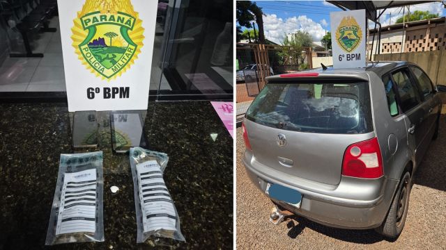 Imagem referente a notícia: Flagrante em Três Barras do Paraná: denúncias levam polícia a prender dois por tráfico e recuperar tablet furtado
