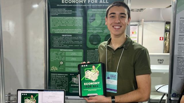 Imagem referente a notícia: Estudante de Cascavel representa o Paraná em feira científica da USP com projeto de educação financeira