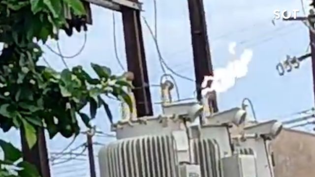 Imagem referente a notícia: Curto-circuito provoca princípio de incêndio em subestação e deixa imóveis sem energia em Corbélia