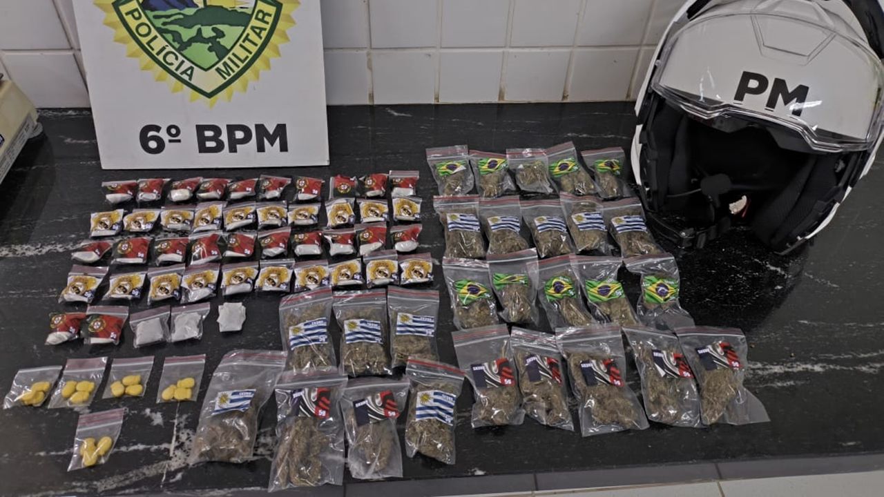 Suspeito tenta fugir de abordagem, é detido com drogas e mobiliza grande efetivo em Cascavel
