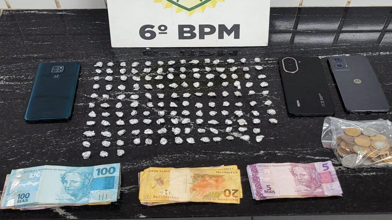 Operação da PM apreende 141 pedras de crack e prende casal por tráfico em Cascavel