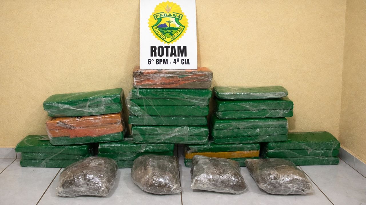 Adolescente é apreendido com 25 kg de maconha em ônibus na rodoviária de Santa Tereza do Oeste