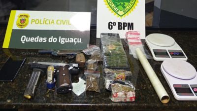 Imagem referente a notícia: Adolescente é apreendido e mais de 1,3 kg de maconha é localizado durante ação policial no PR